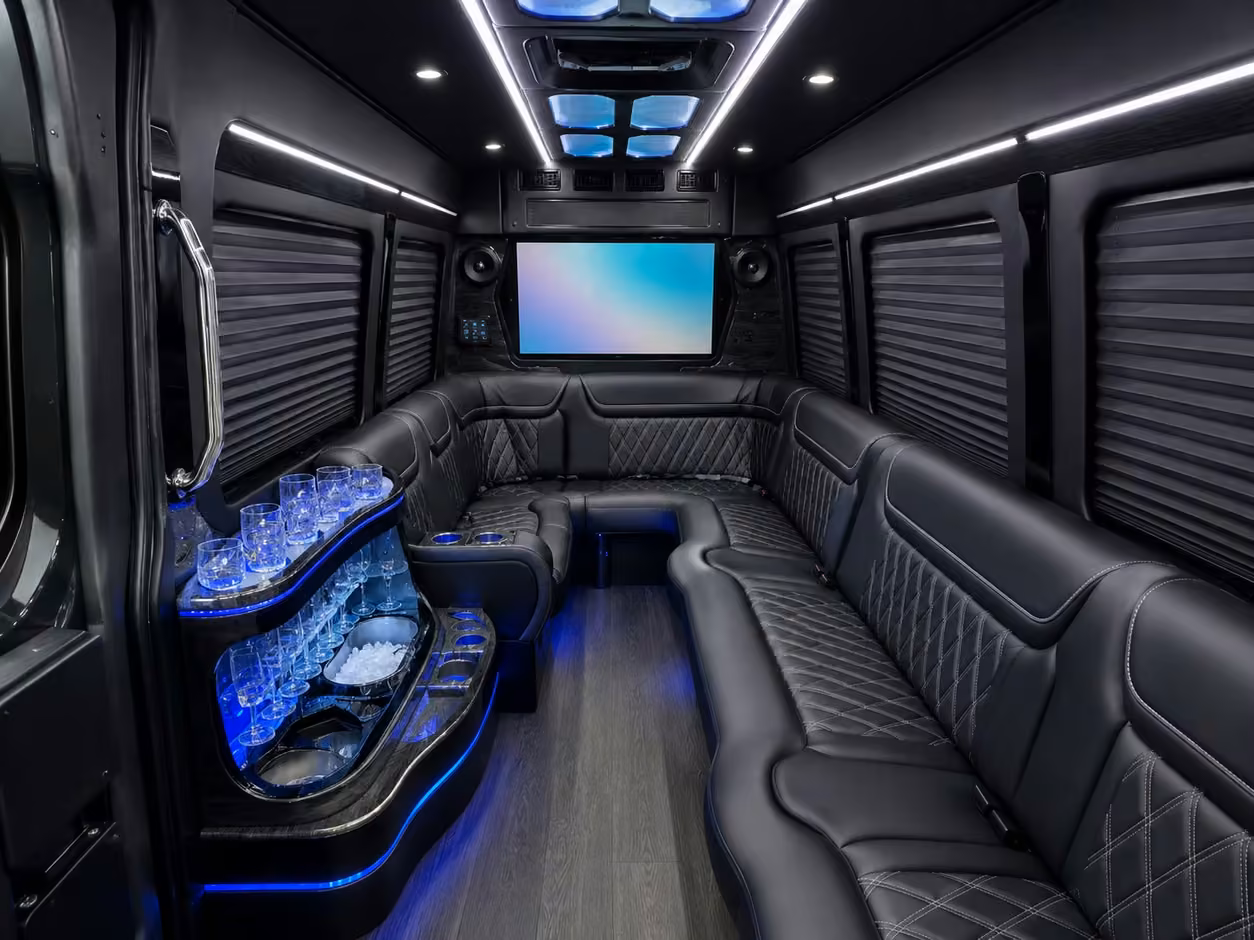 14 passenger sprinter limousine inside