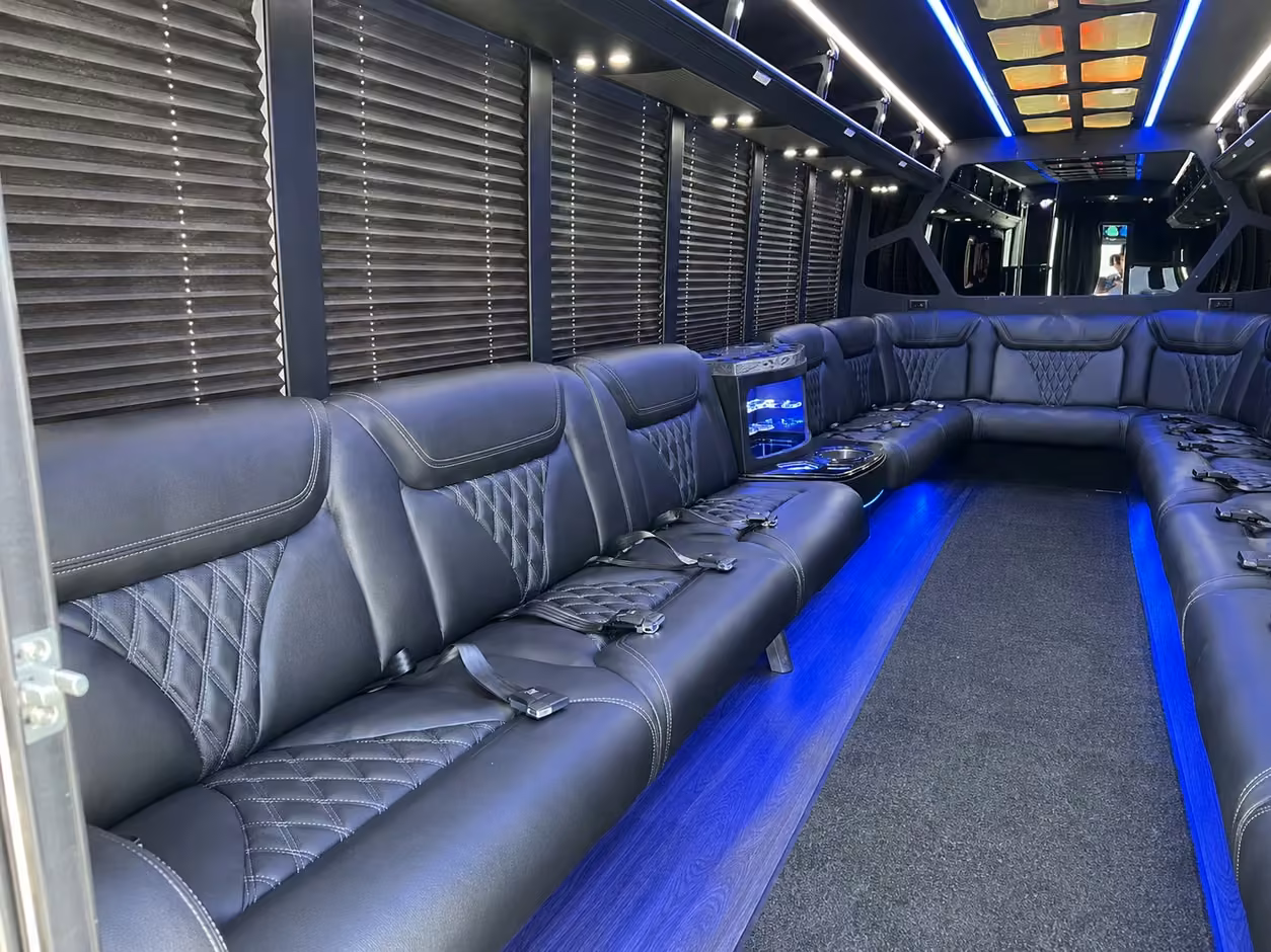 18 passenger party bus interior