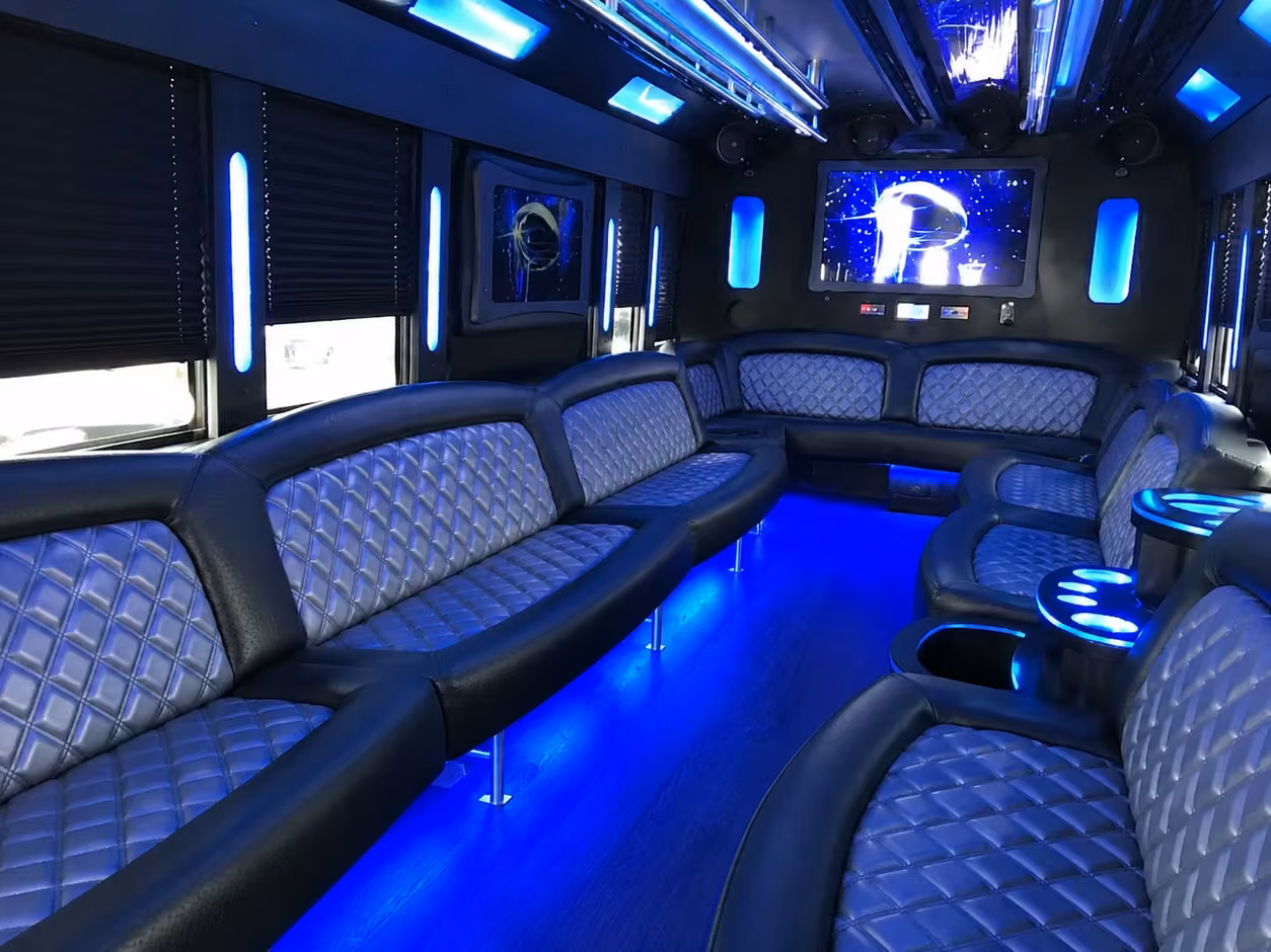 25 passenger party bus inside